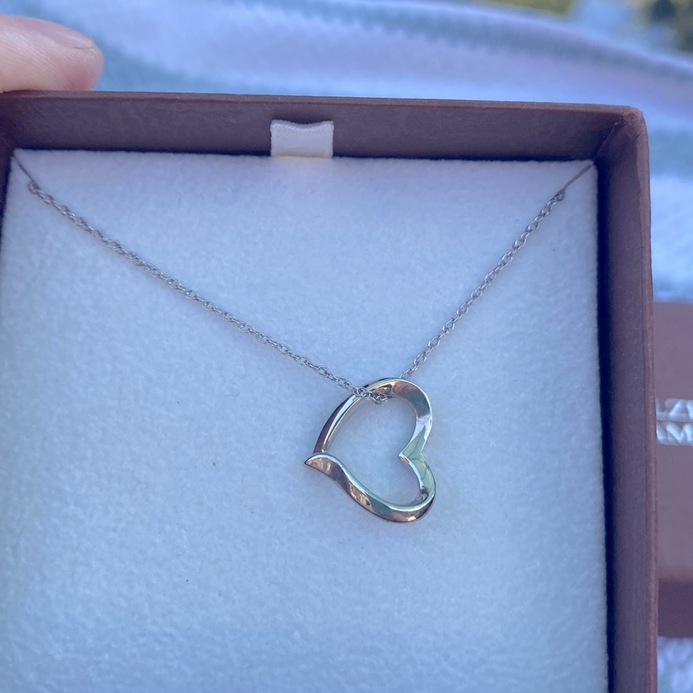 Sterling silver heart necklace.